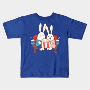 Bunnies Movie Night Art Print Kids T-Shirt